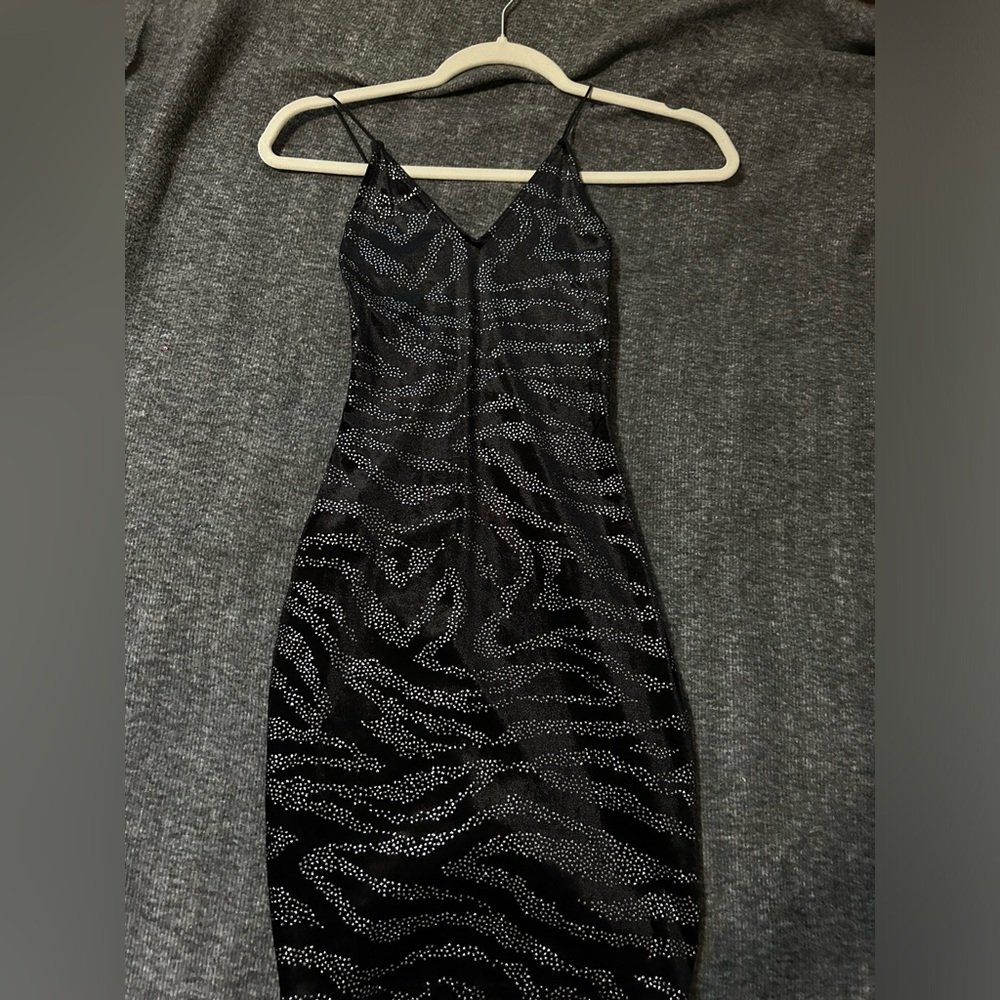 H&M sparkly zebra print dress